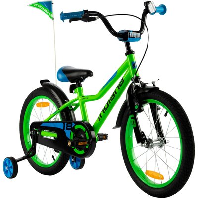 Rower dziecięcy INDIANA Rock Kid 18 cali dla chłopca Zielono-niebieski