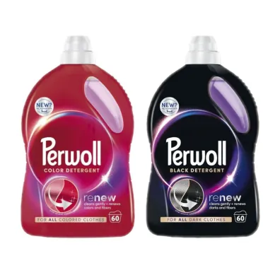 Perwoll Zestaw płynów tkanin ciemnych i kolorowych (120 prań) 2 x 3 l