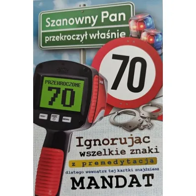 Karnet Urodziny 70