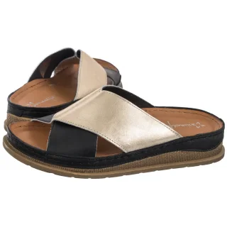 Klapki Czarne/Złote L4986-25/00-0 (MA1395-b) Maciejka