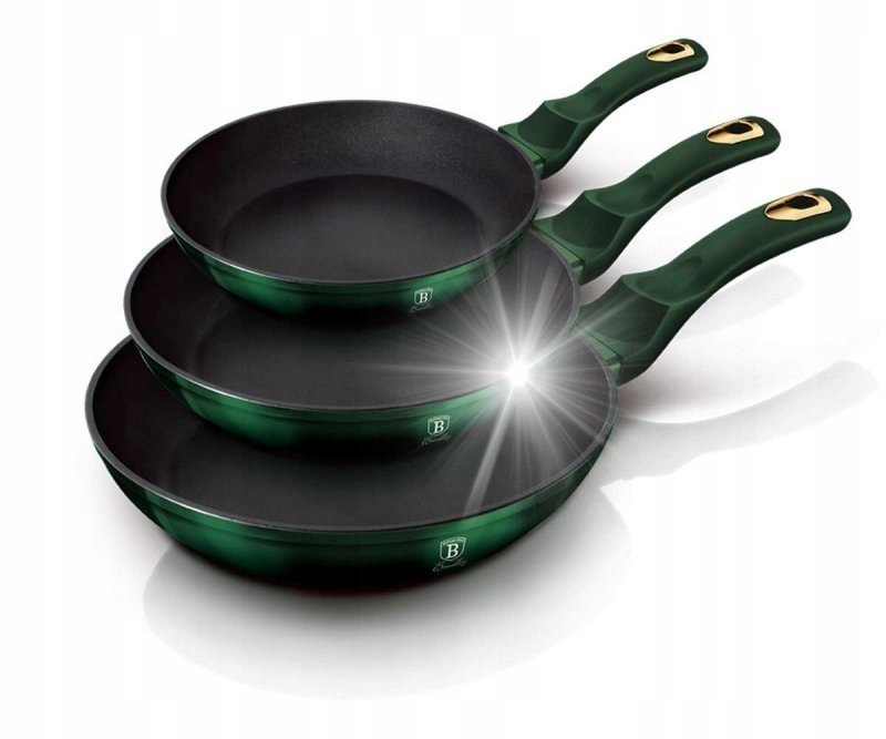 ZESTAW 3 PATELNI TYTANOWYCH BERLINGERHAUS BH-6168 EMERALD