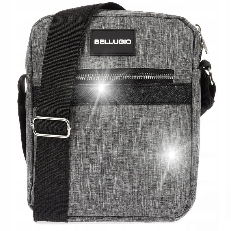 Torba na ramię męska saszetka listonoszka raportówka szara lekka pojemna