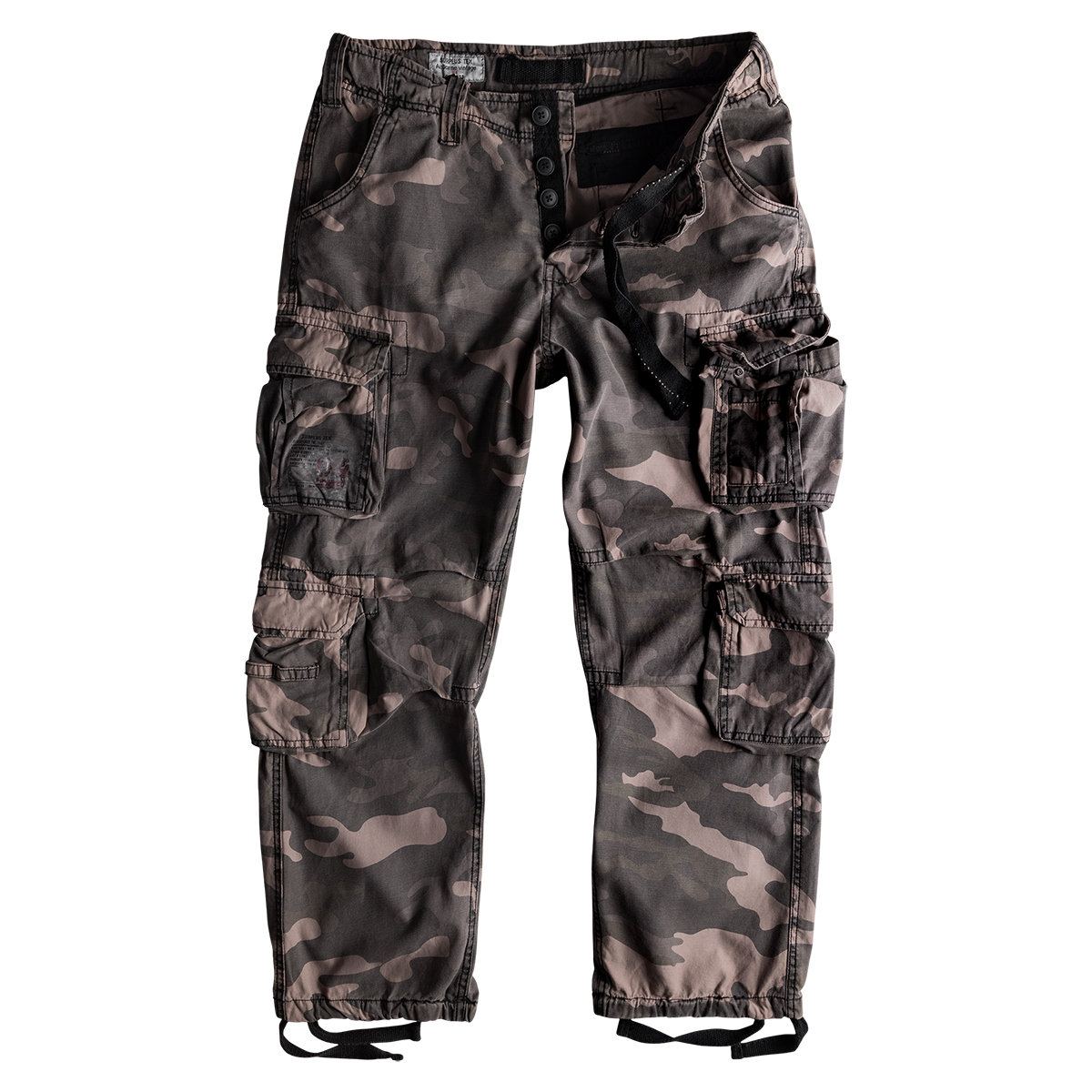 spodnie bojówki AIRBORNE VINTAGE TROUSERS BLACK CAMO-M