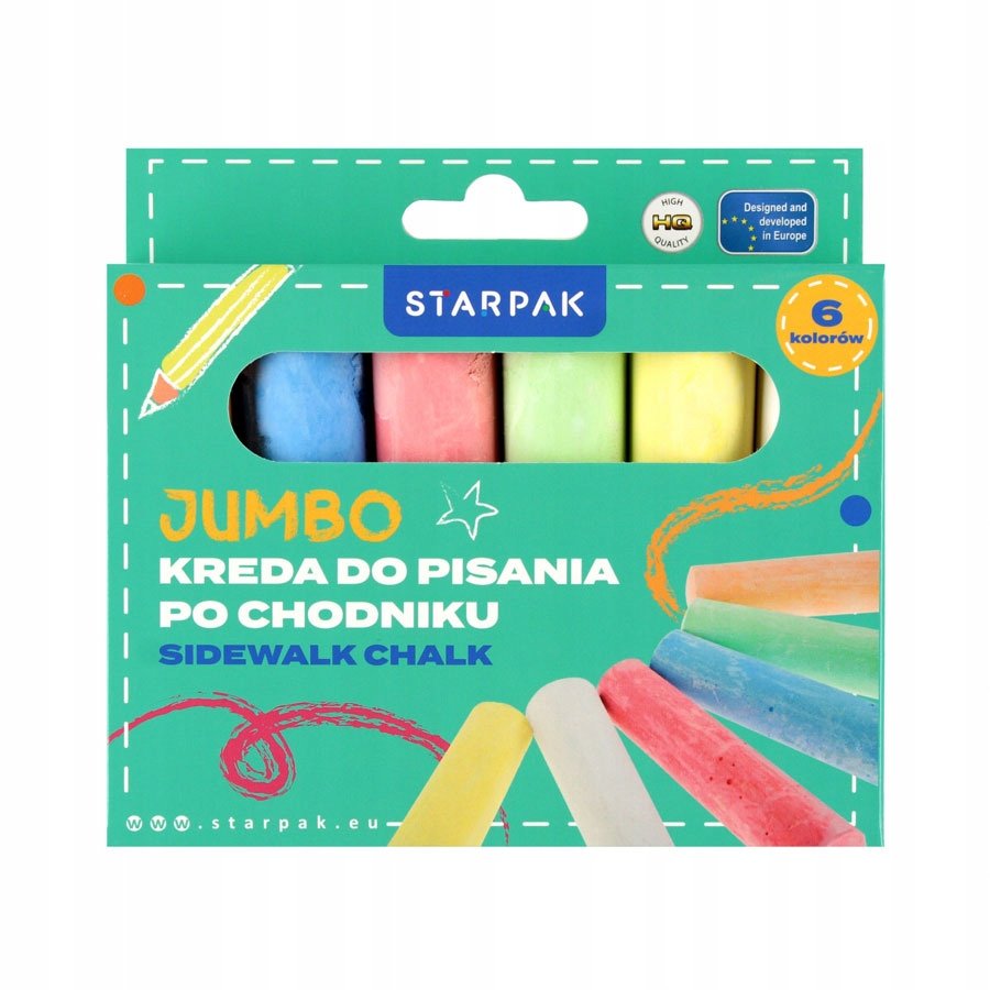 KREDA CHODNIKOWA SZKOLNA GRUBA JUMBO 6 KOL