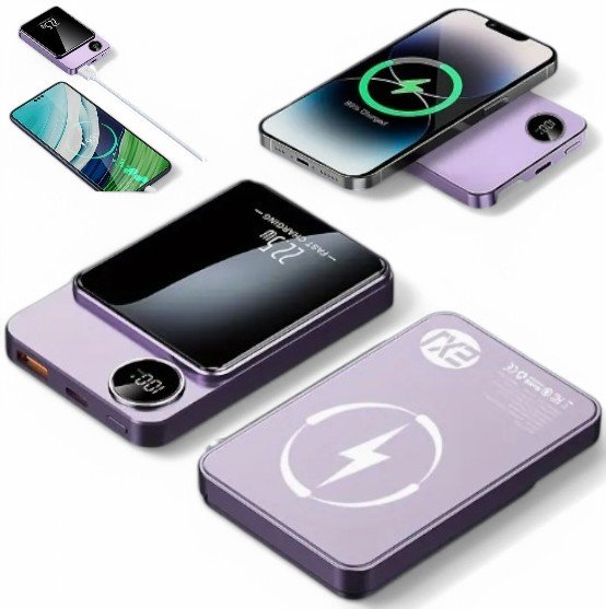 POWERBANK MAGNETYCZNY INDUKCYJNY SZYBKI MAGSAFE 10000MAH USB C ŁADOWARKA