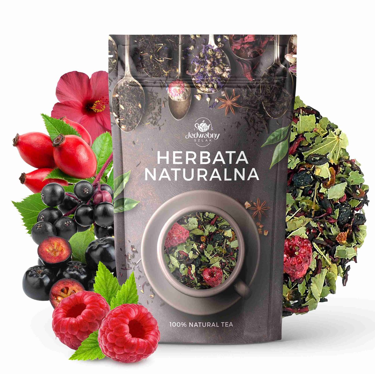 Herbata owocowa Lipa i Malina aronia hibiskus 100g