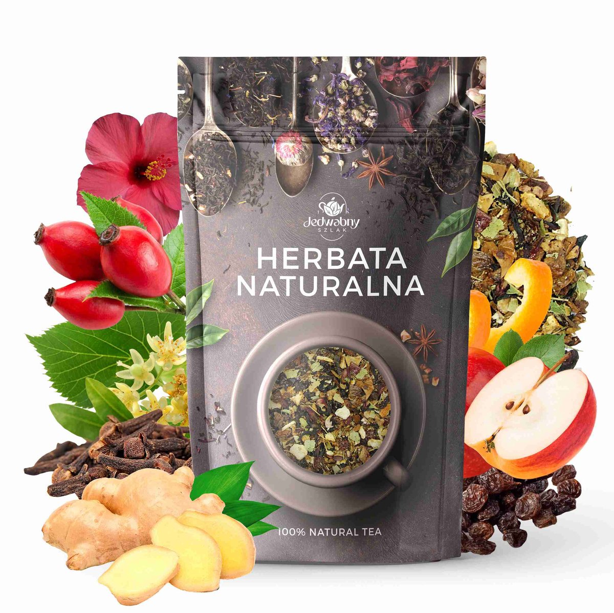 Herbata owocowa Grzaniec 100g hibiskus lipa pomarańcza