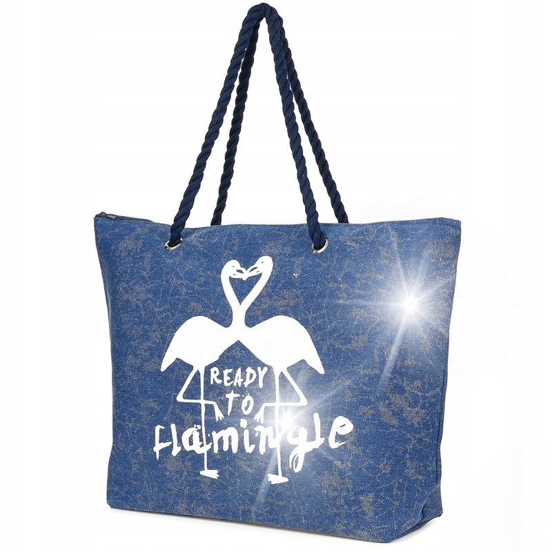 Bellugio torba Plażowa Płócienna z flamingami N95