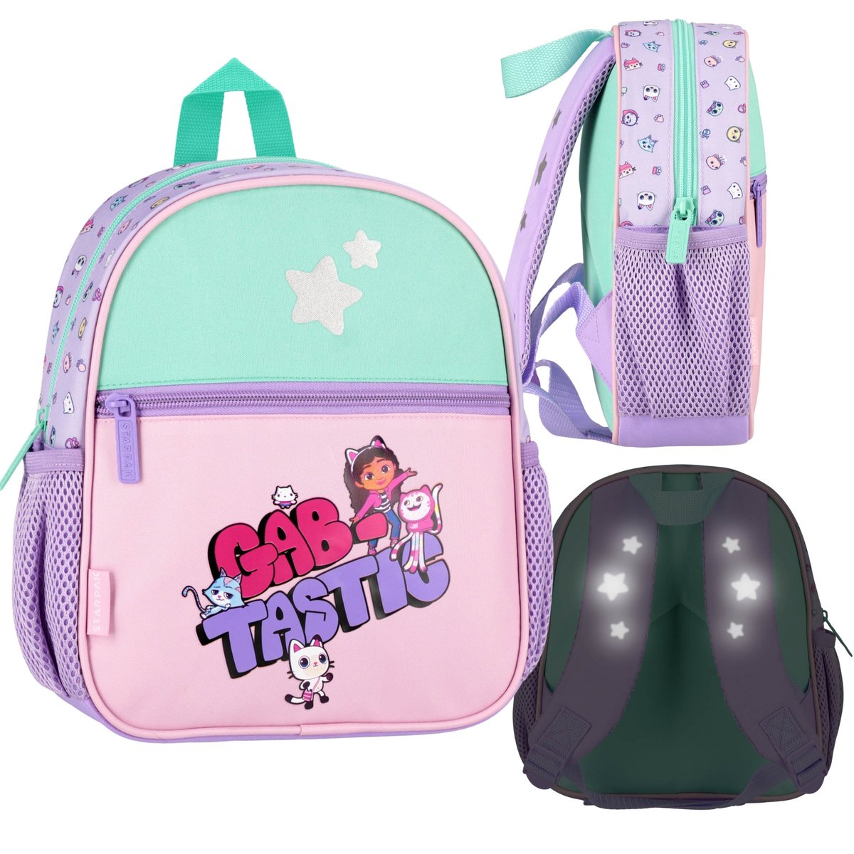 Koci Domek Gabi Mały plecak dla dziewczynki, plecak przedszkolny WYCIECZKOWY z odblaskami 26x23x9cm