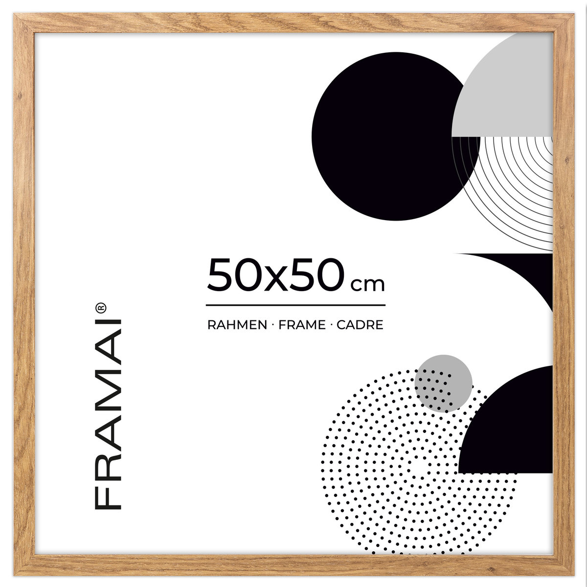 Ramka na zdjęcia w kolorze dębu HEN 01 50x50 cm