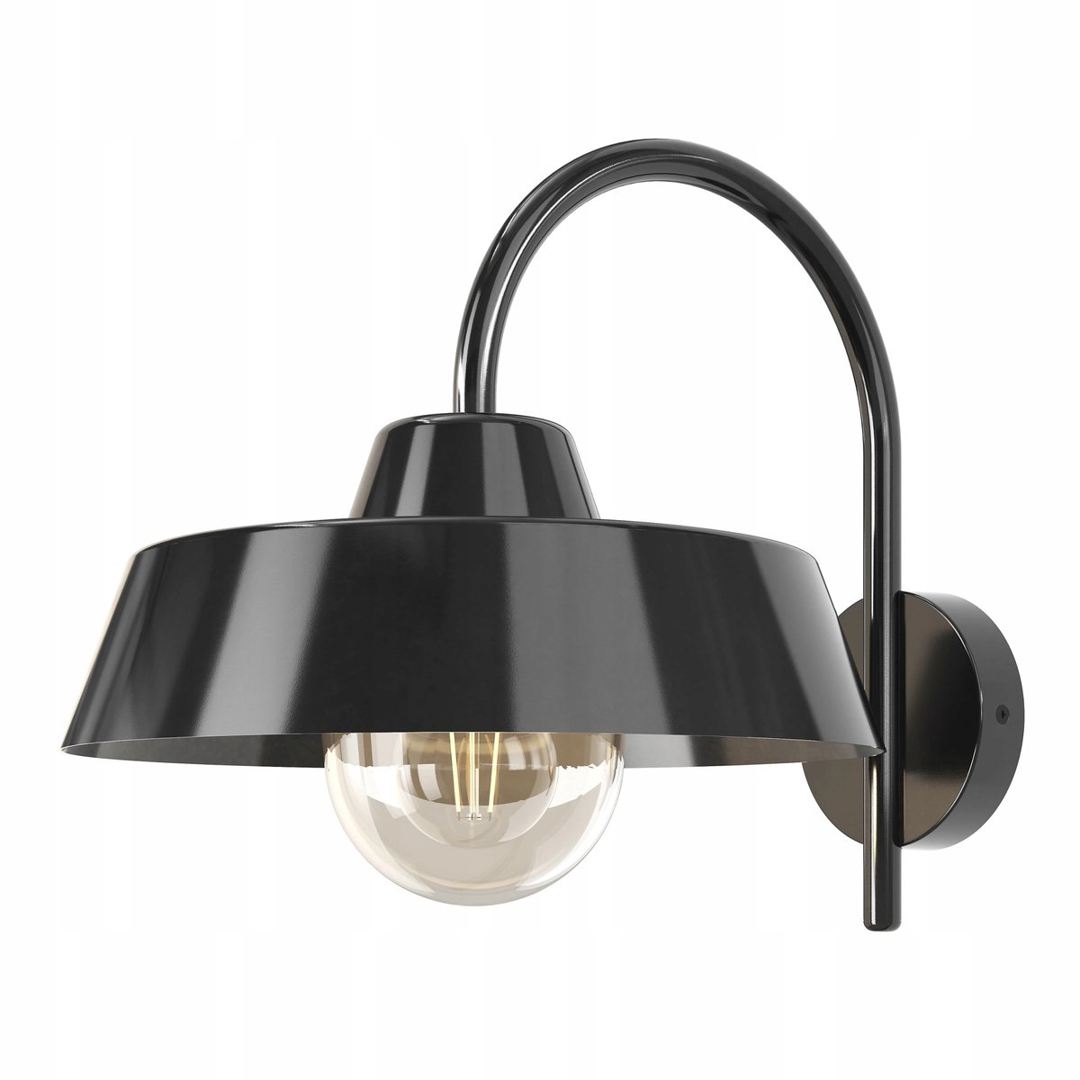 GoodHome Kinkiet ogrodowy Lampa elewacyjna Wildhorn czarny E27 IP44 30cm