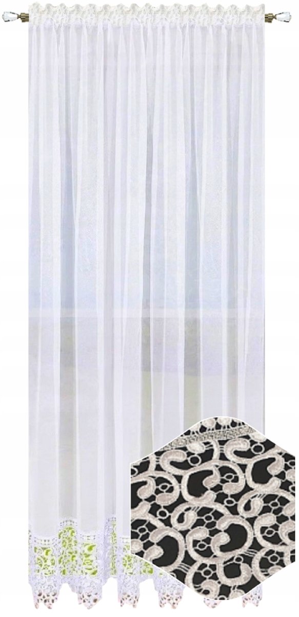 Firana gotowa długa 220x400 Firanki z gipiura firany do salonu z koronka