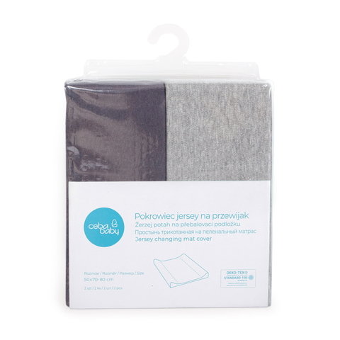 pokrowiec na przewijak 50x70-80 2szt Light grey melange+Dark grey