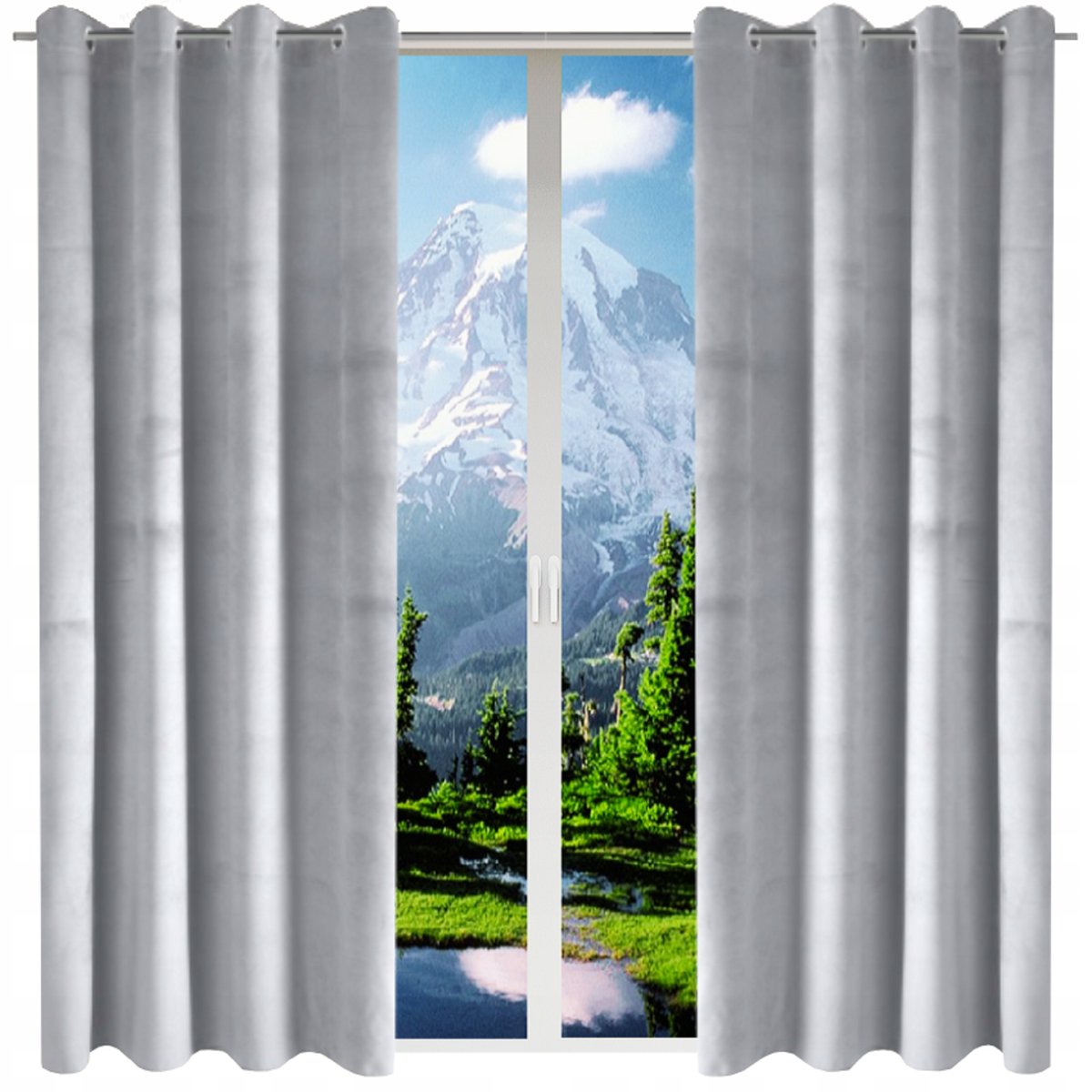 Zasłony gotowe WELUROWE 140x270 na przelotkach gładkie KOMPLET welur velvet