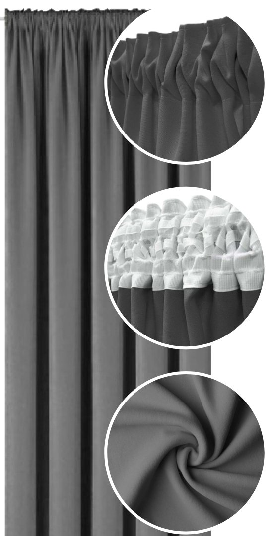 Zasłona gotowa na żabki 145x220 zasłony gładkie klasyczne zasłonki matowe