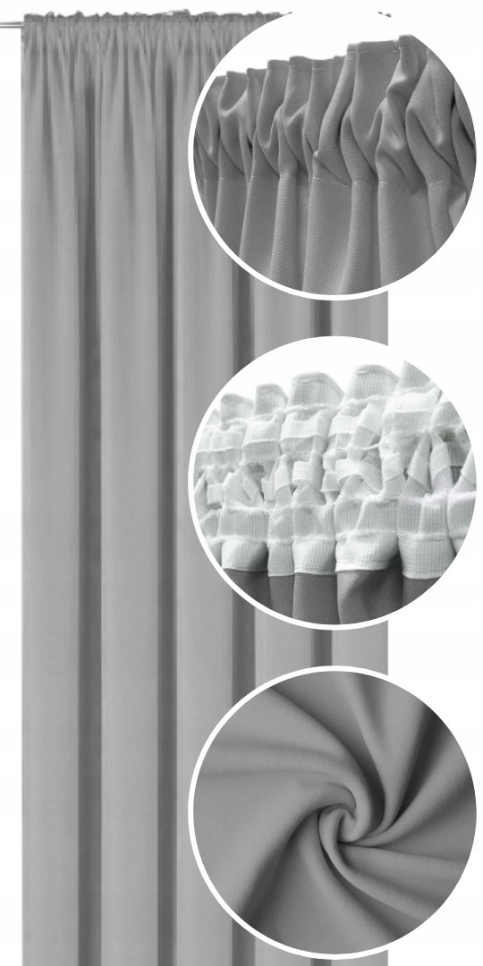 Zasłona gotowa na taśmie 145x160 zasłony krótkie wewnętrzne matowe zasłonki