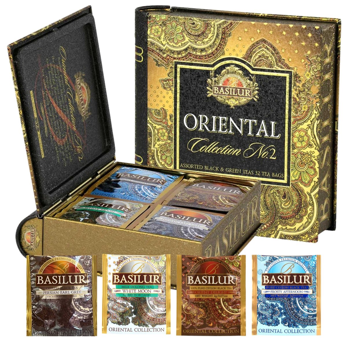 Oriental Collection No. 2 - zestaw prezentowy 4 smaków herbat cejlońskich w ozdobnej, metalowej puszce