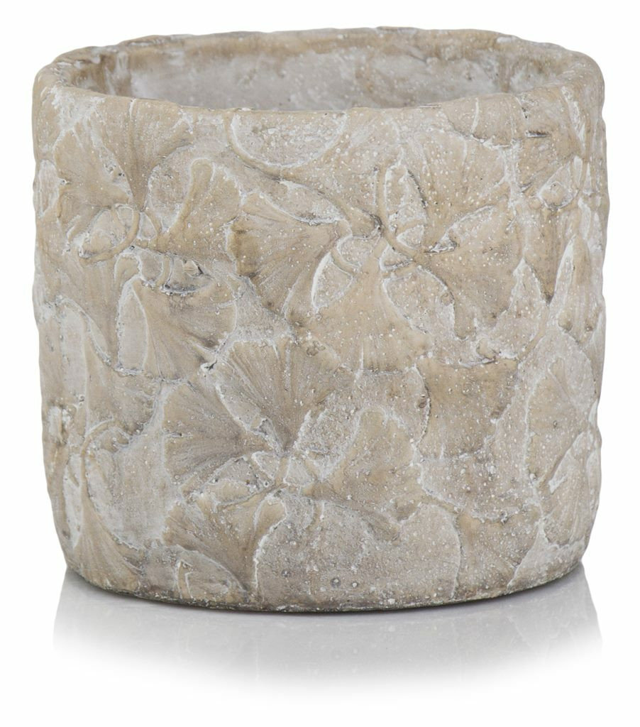 Doniczka Liść Miłorząb - Beż/Beton 18 cm