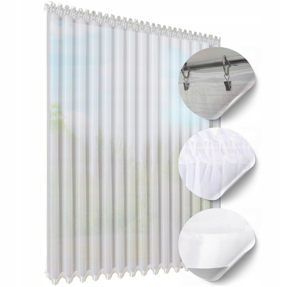 Firana gotowa Firany 250x400 firanki lamówka długa balkon salon duży wybór