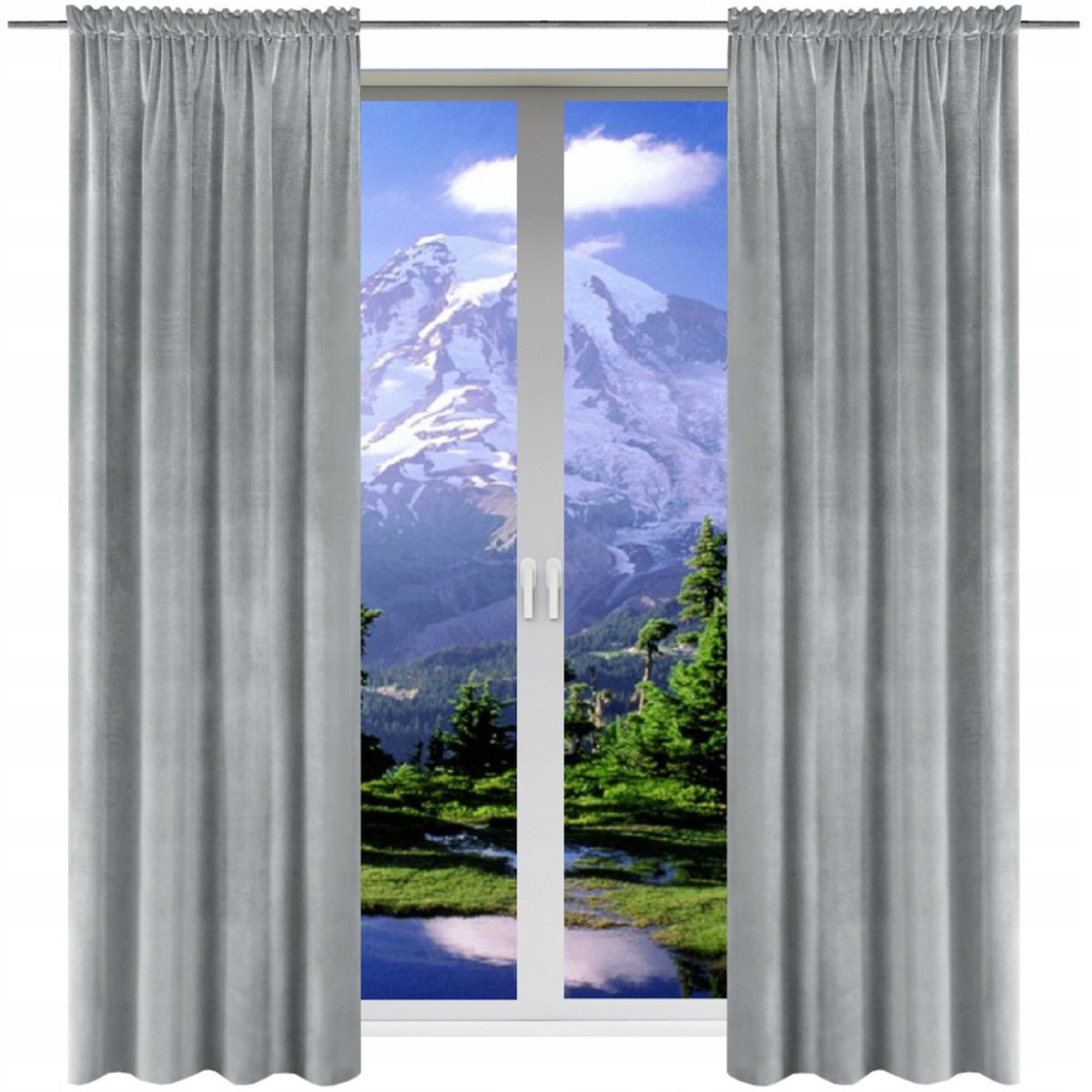 Zasłony WELUROWE 140x230 zasłona długa gotowa velvet do salonu na żabki