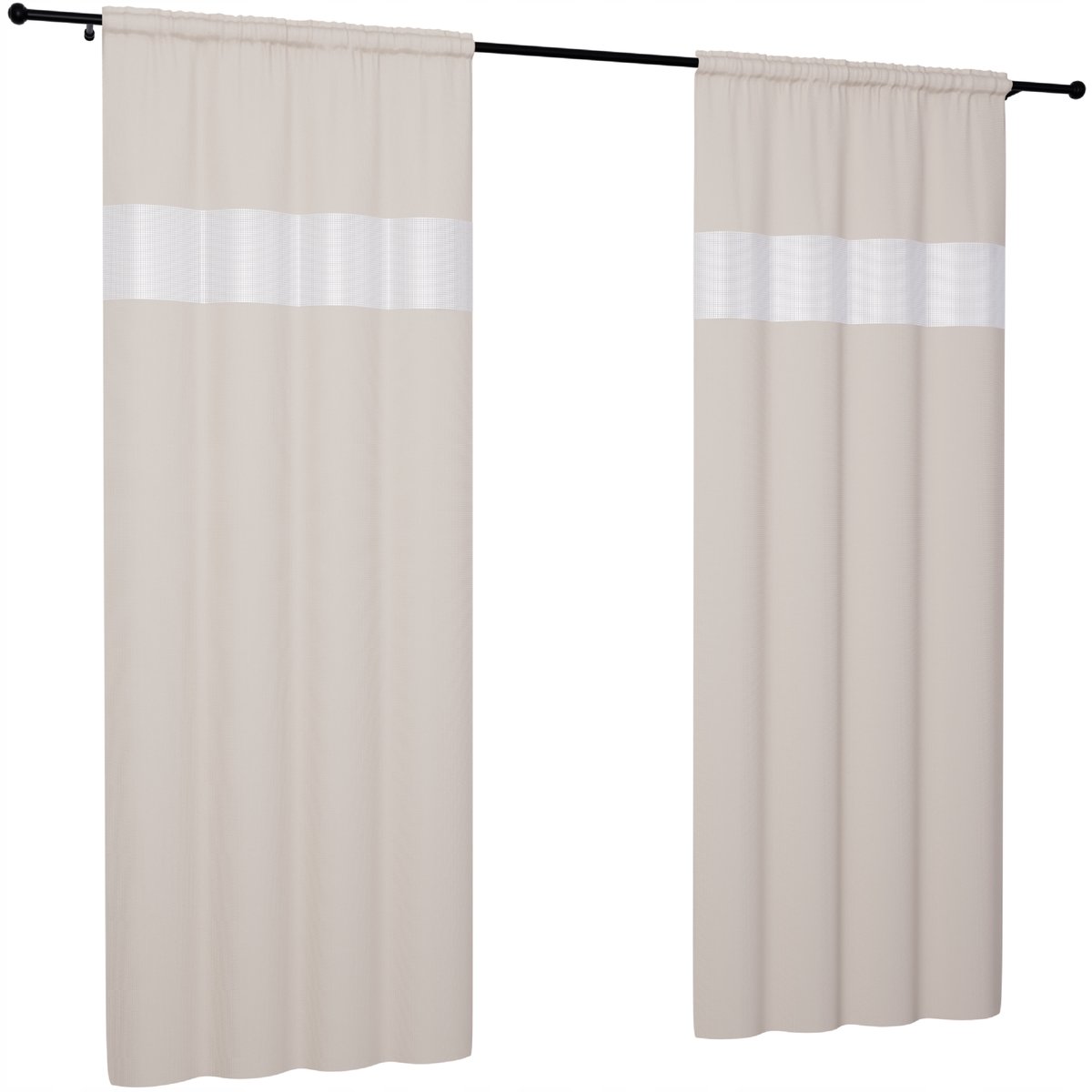 Zasłona gotowa z cyrkoniami 145x230 na taśmie żabki zasłony gładkie matowe