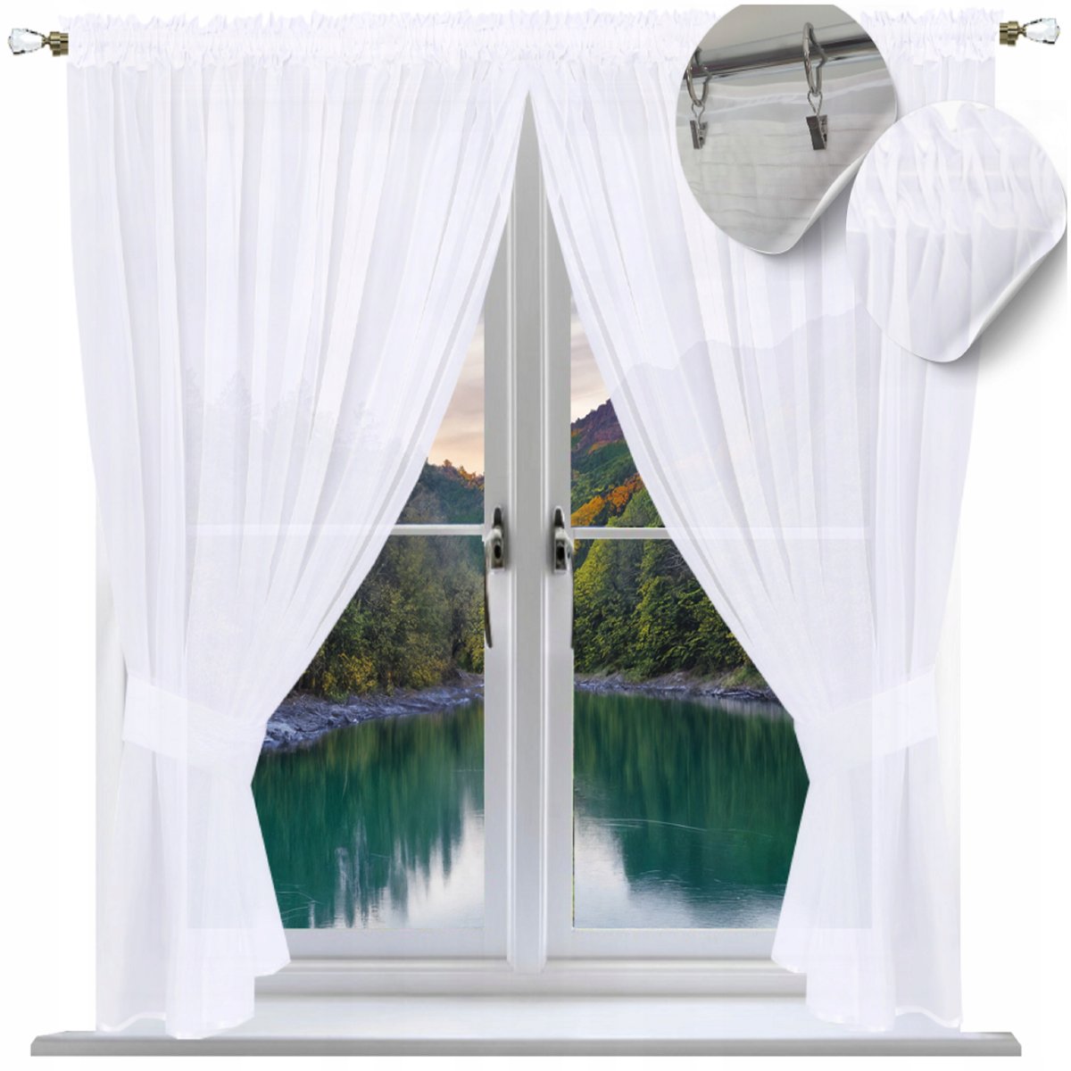 Firana gotowa prosta 150x200 firany gładkie łapacz firany woal klasyczne