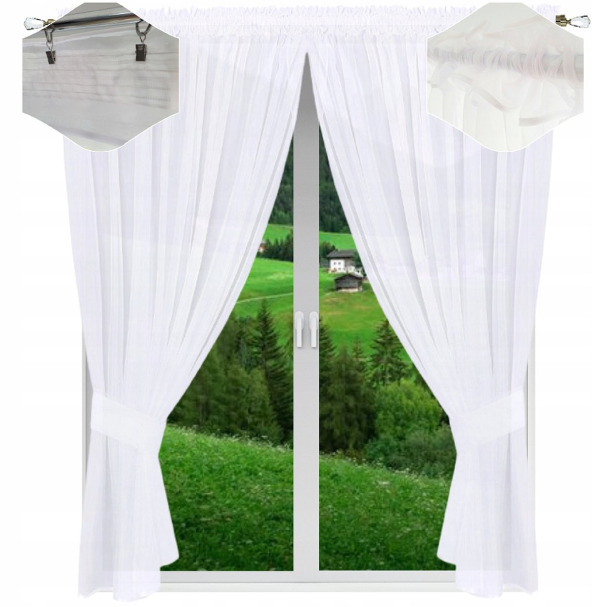 Firana gotowa gładka 220x300 firany balkon do salonu firanki gotowe białe