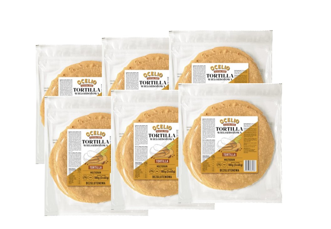 Ocelio Tortilla Wieloziarnista 180g (3x60g)(zestaw 6szt.)