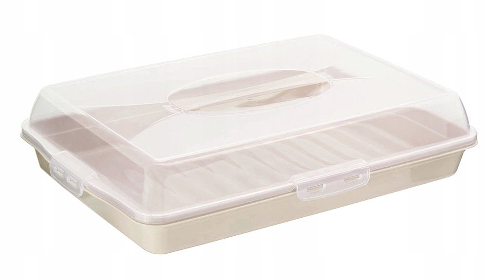 Pojemnik na ciasto prostokąty na dużą blachę na wypieki pudełko box 45cm