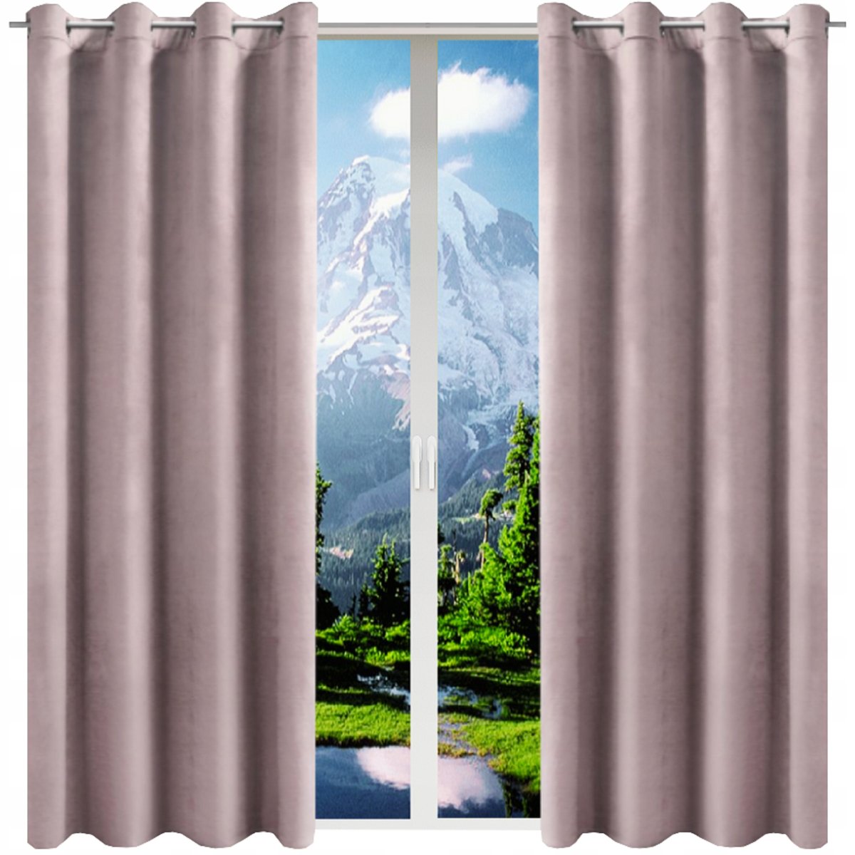 Zasłony welurowe gładkie komplet 140x250 - 2 szt. kółka zasłona do salonu