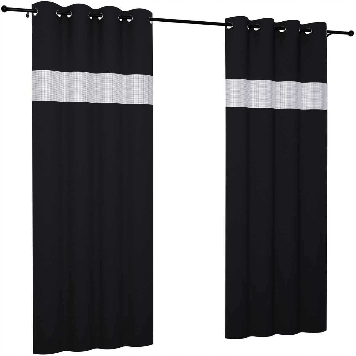 Zasłona matowa z CYRKONIAMI 145x220 glamour zasłony na przelotkach kółkach