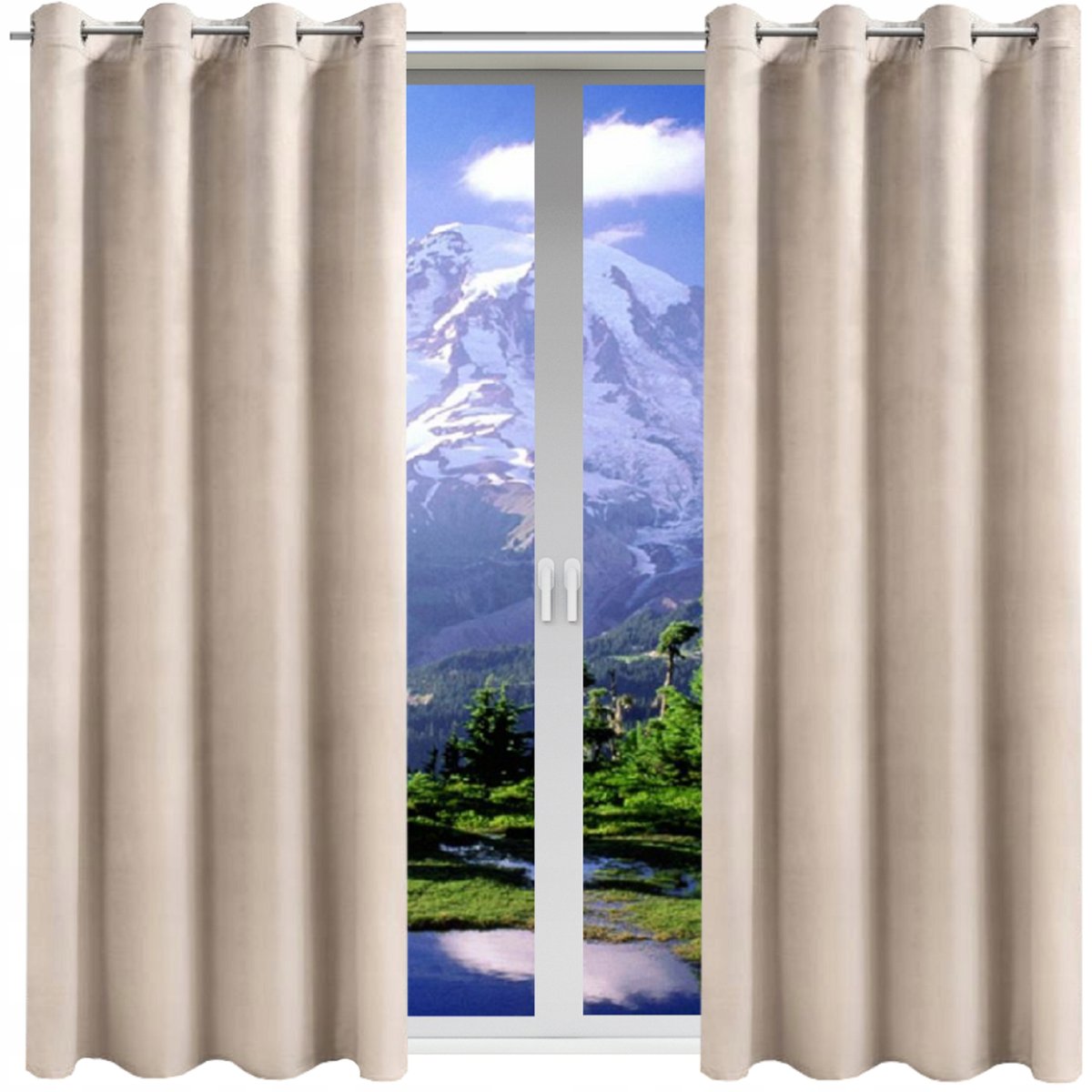 Zasłony gotowe welurowe 140x270 na Przelotkach gładkie kółka VELVET komplet