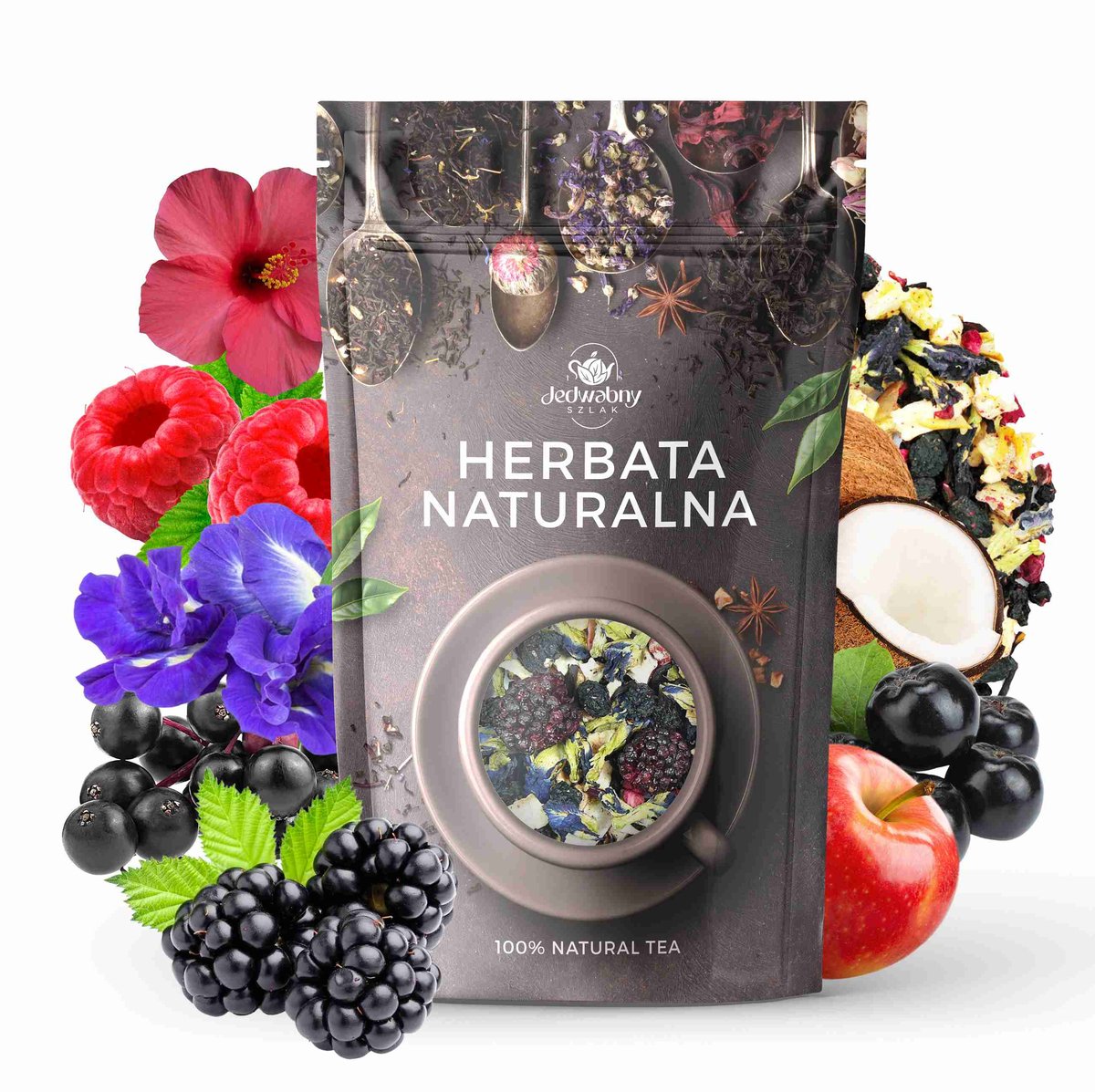 Herbata owocowa Ametystowa Komnata REMIUM niebieska herbata jeżyna 100g