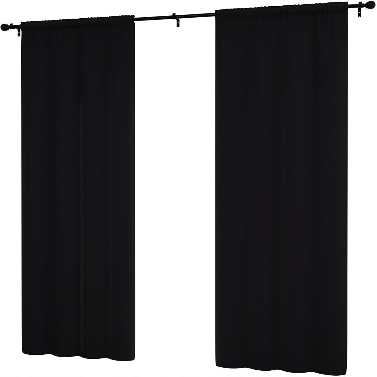 Zasłona gotowa 145x160 gładka matowa do salonu zasłony wewnętrzne czarne