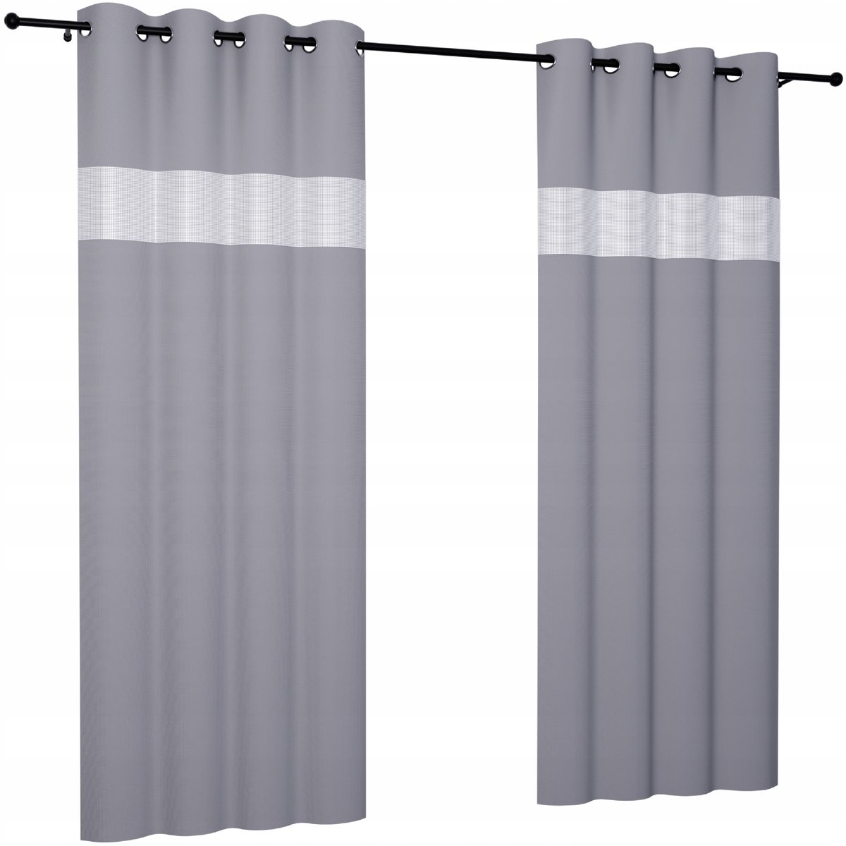 Zasłona gotowa gładka 145x220 na przelotkach z cyrkoniami zasłony kółka