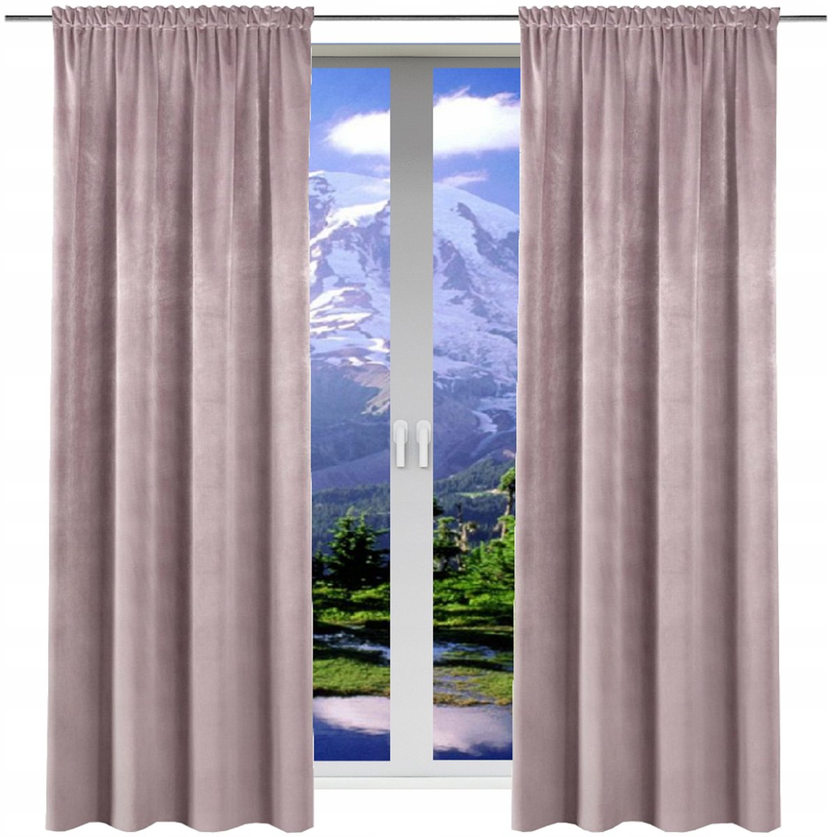 Zasłony gładkie gotowe welurowe 140x250 zasłonki na taśmie klasyczne 2 szt.