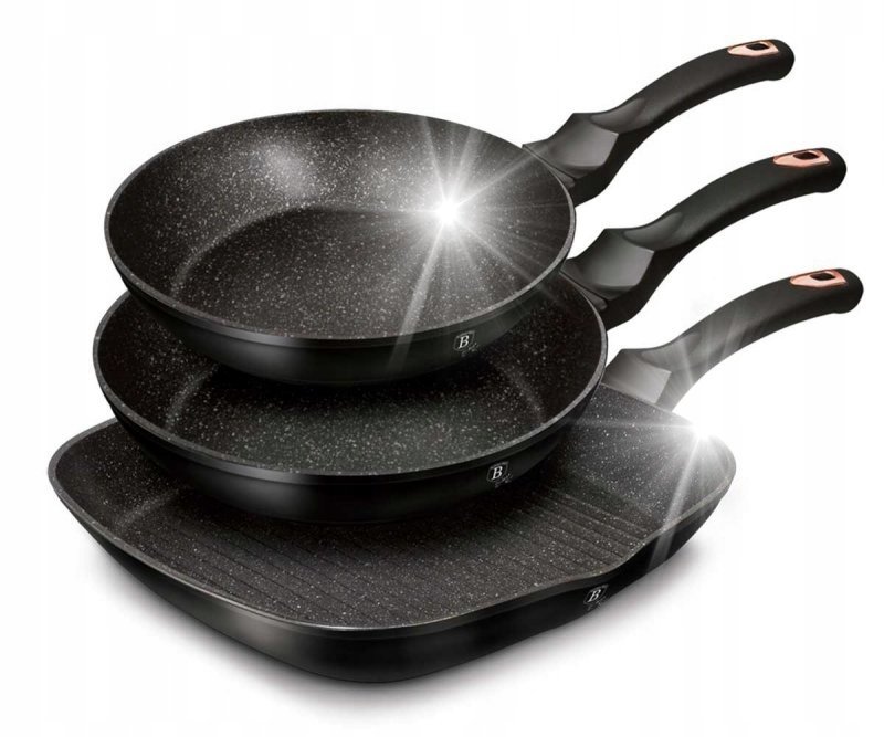 ZESTAW 3 PATELNI GRANITOWYCH BERLINGERHAUS BLACK ROSE BH-6156