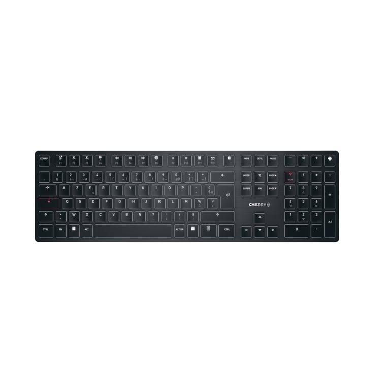 CHERRY KW X ULP klawiatura Uniwersalne USB + RF Wireless + Bluetooth AZERTY Francuski Czarny G8U-27000LTBFR-2