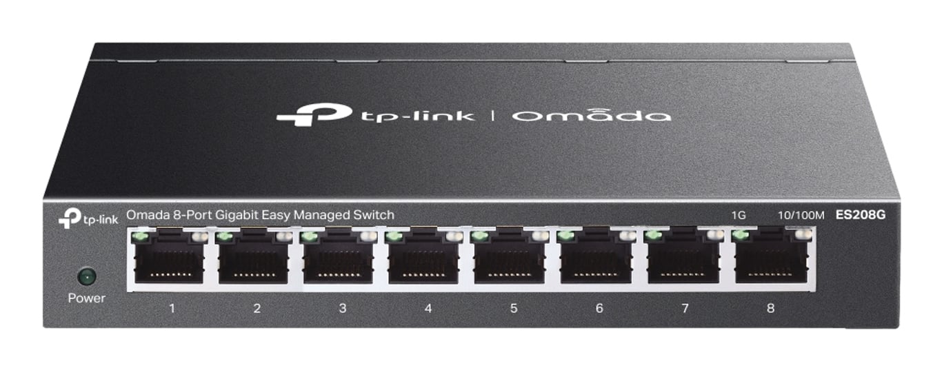 TP-Link Omada ES208G łącza sieciowe Zarządzany L2 Gigabit Ethernet (10/100/1000) Czarny ES208G