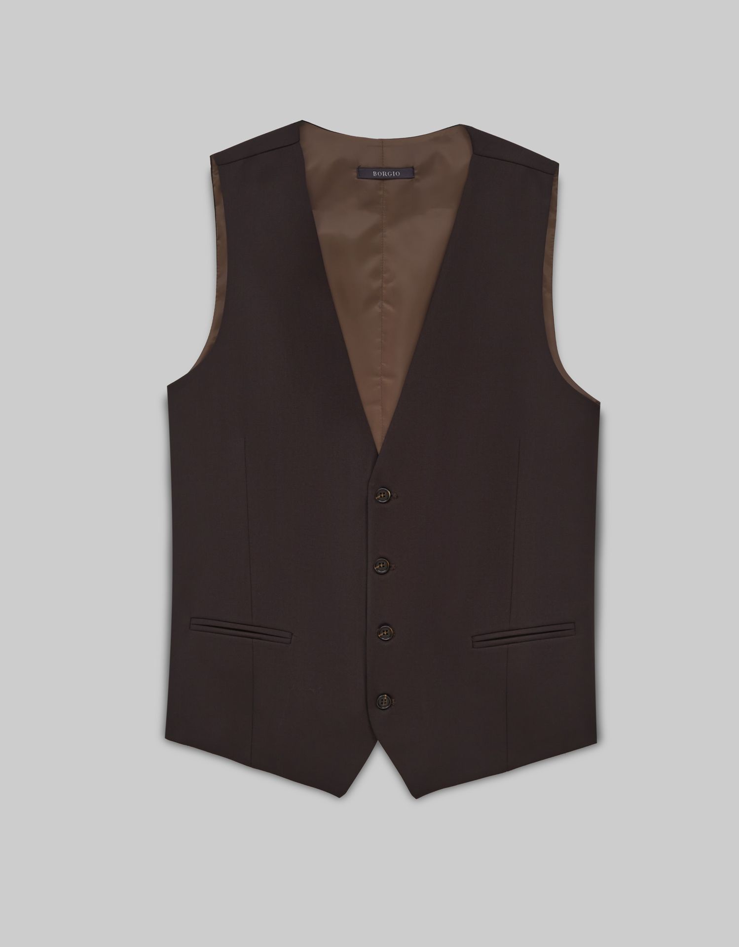 Kamizelka gualdo 01 brąz slim fit