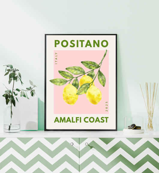TRAVEL POSTER Positano Amalfi Włochy dekoracja ścienna