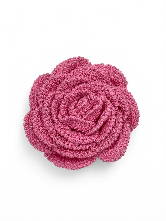 Broszka róża - różowa
