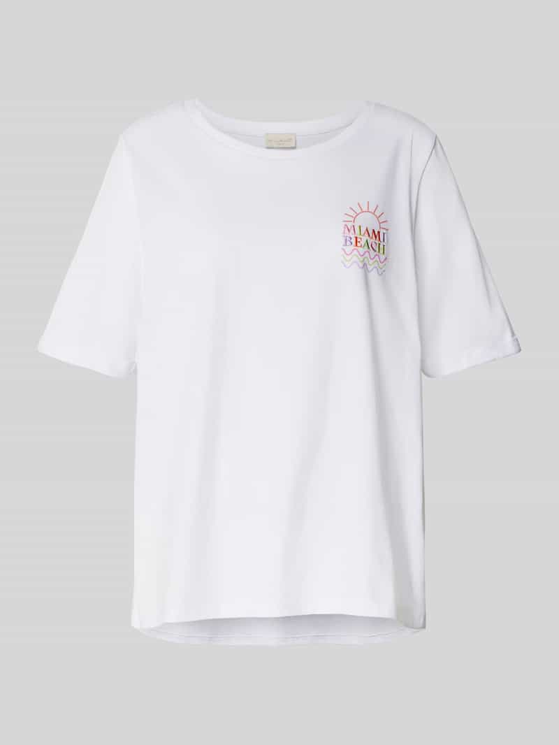 T-shirt z wyhaftowanym napisem