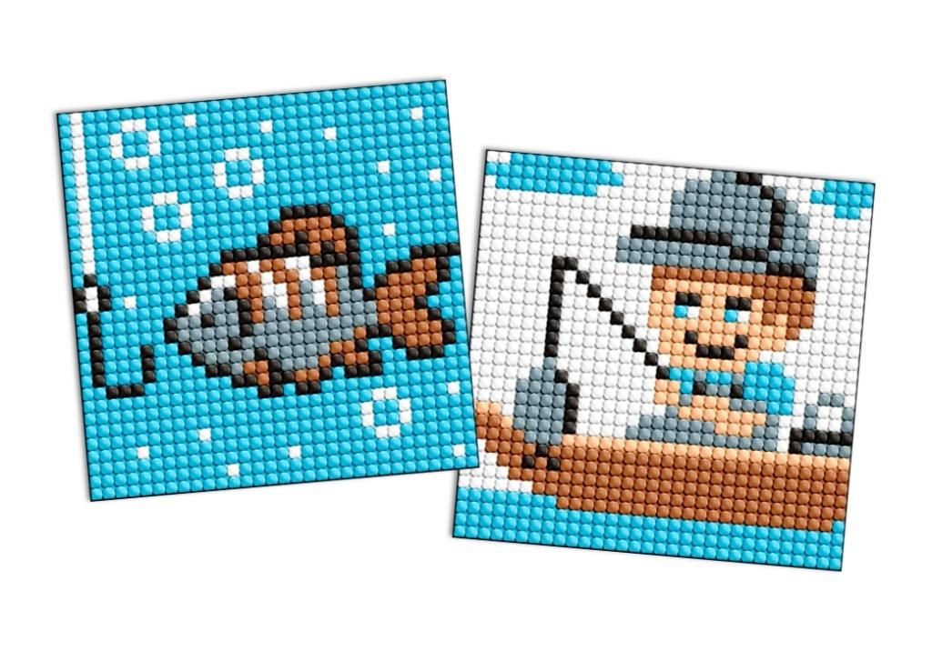 Diamentowa mozaika naklejka Kids - Zawód Rybak - zabawka