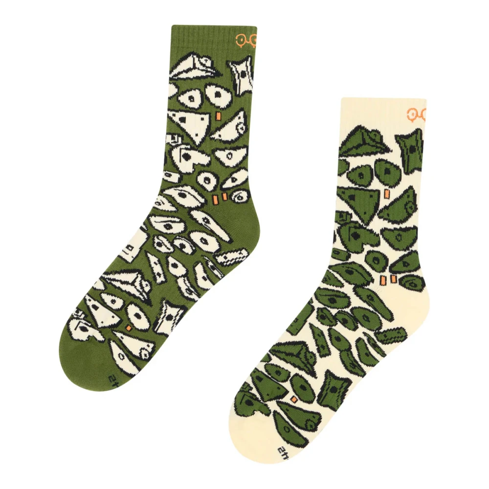 Skarpety z motywem wspinaczkowym YY Vertical Rock Socks Spray Wall zielony