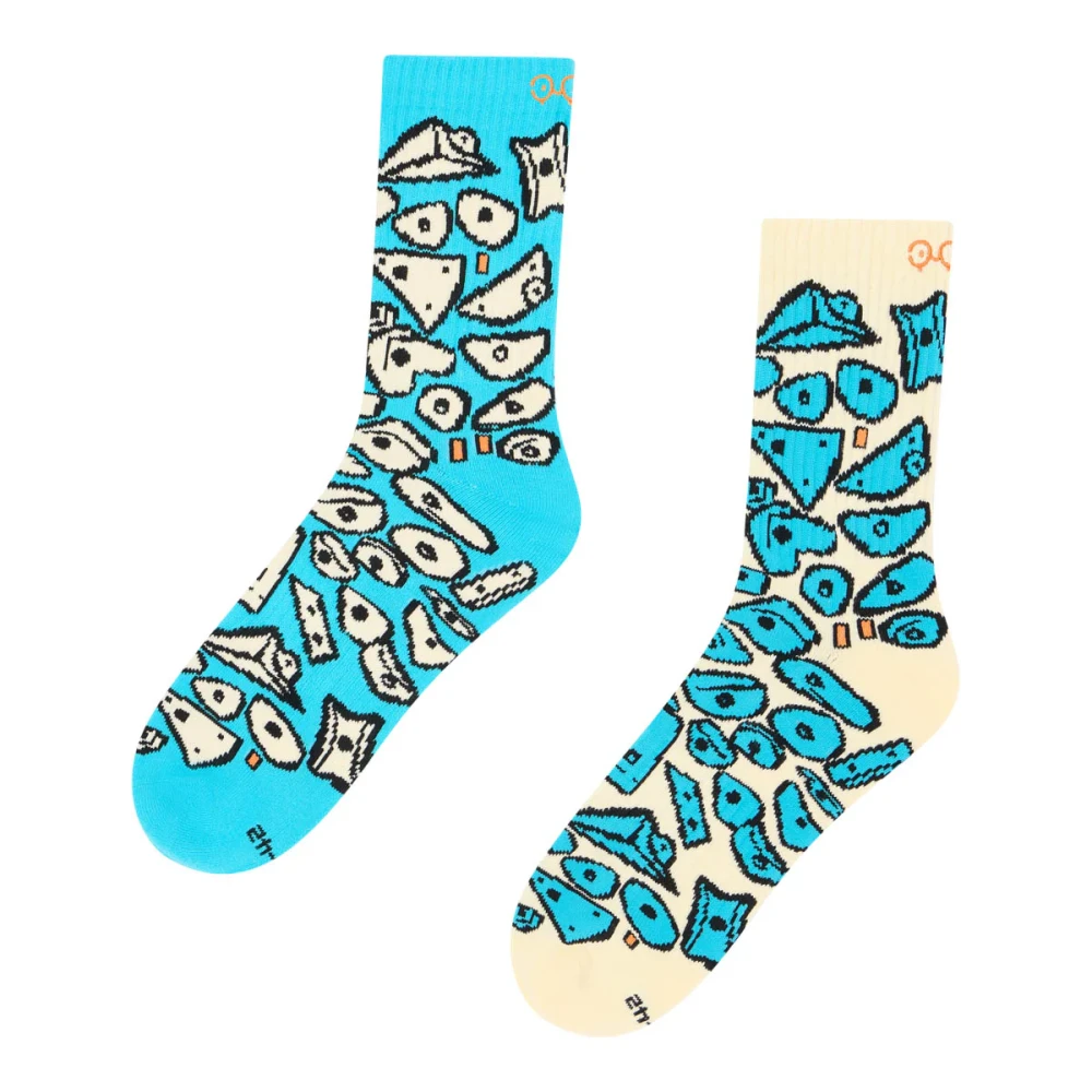 Skarpety z motywem wspinaczkowym YY Vertical Rock Socks Spray Wall niebieski