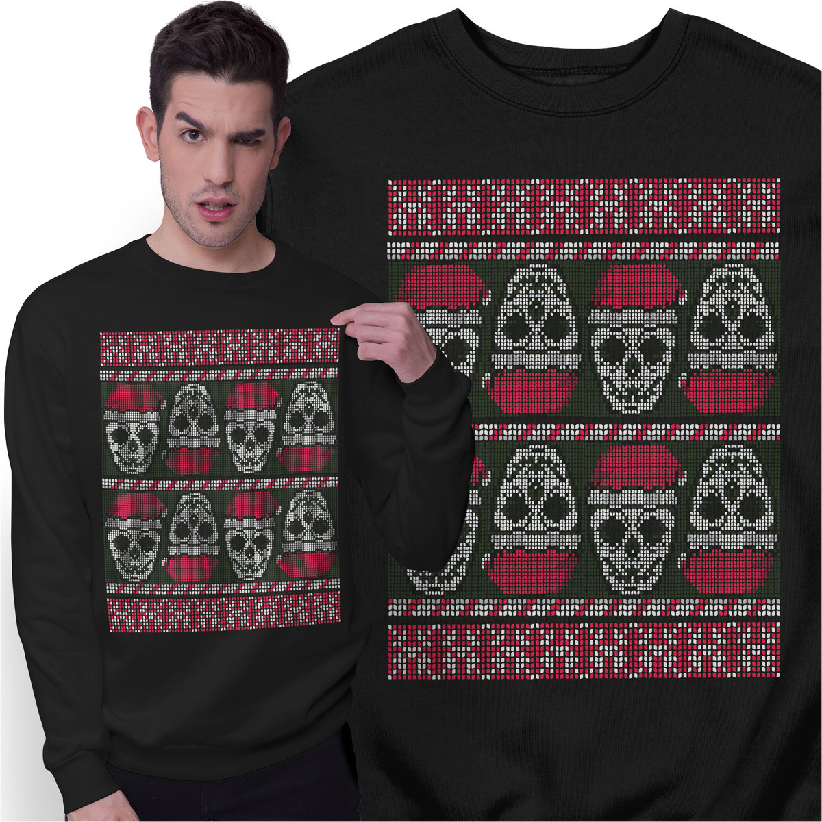 Świąteczna Bluza Prezent na Święta Czaszki Czacha Świąteczny Sweter