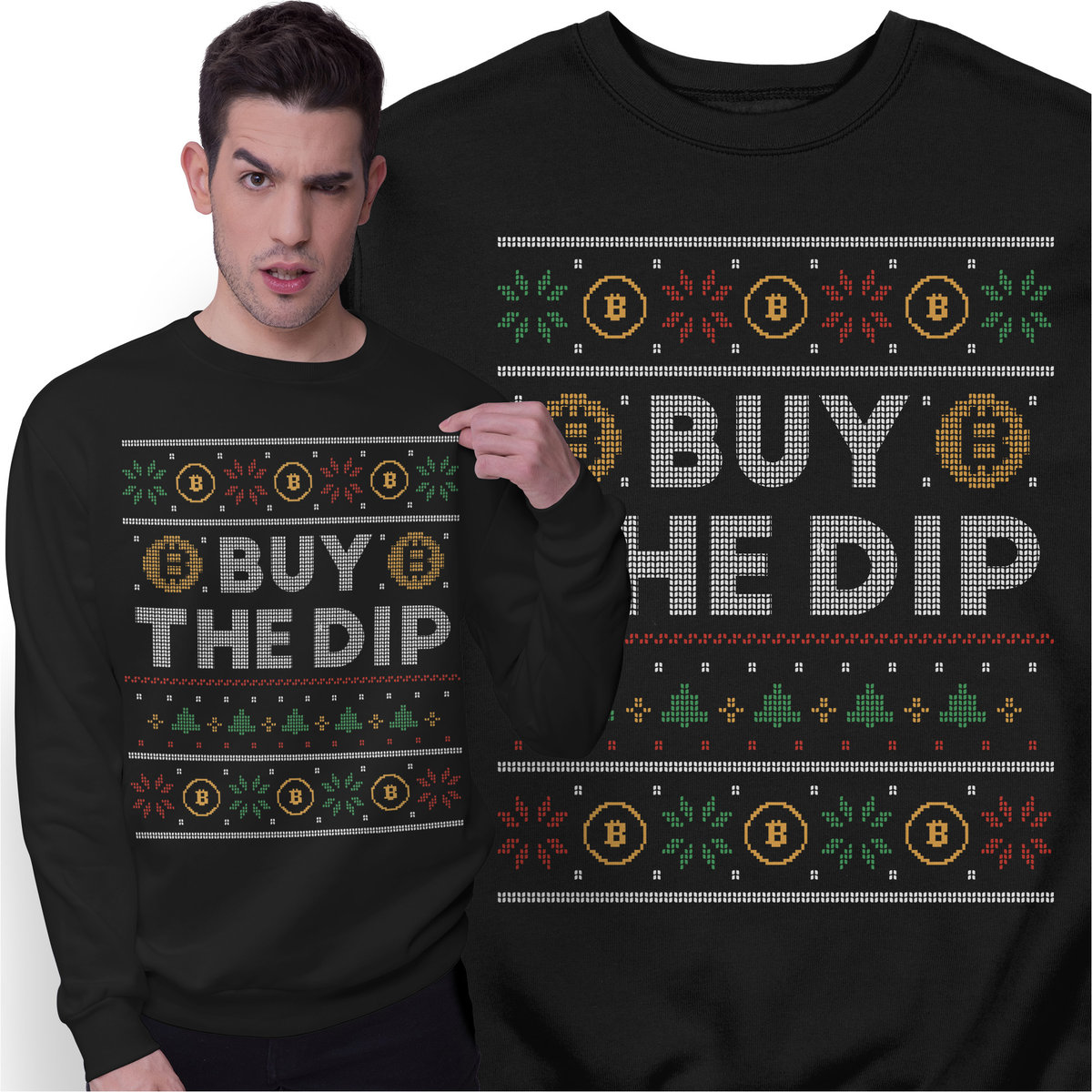 Świąteczna Bluza Prezent Święta Kryptowaluty Bitcoin Świąteczny Sweter
