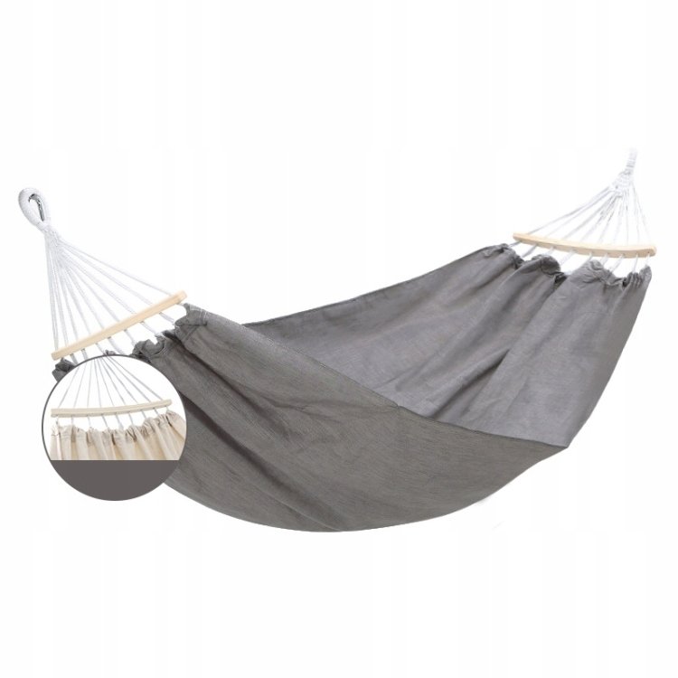 HAMAK OGRODOWY WZMACNIANY DWUOSOBOWY XXL MOCNY 300kg Z DRĄŻKIEM 260x150 cm