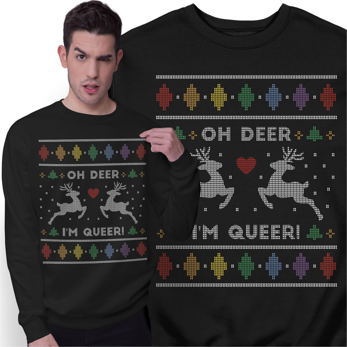 Świąteczna Bluza Prezent na Święta Queer LGBTQ+ Świąteczny Sweter